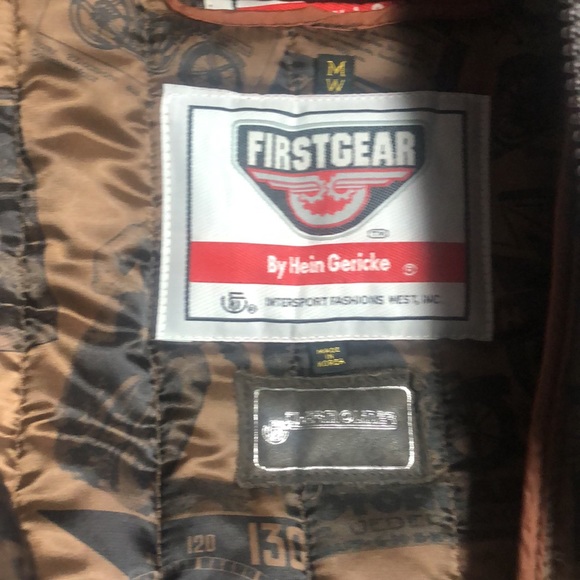 Women’s Leather Motorcycle Jacket; Brown; Size Medium - Picture 3 of 5